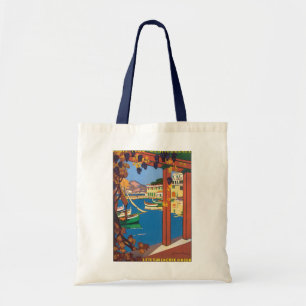 Vintage Travel, French Riviera Mediterranean Sea Tote Bag