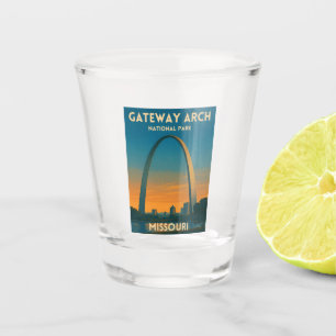 Vintage Travel Gateway Arch National Park Missouri Shot Glass