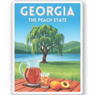 Vintage Travel Georgia Peach State Retro Scenic