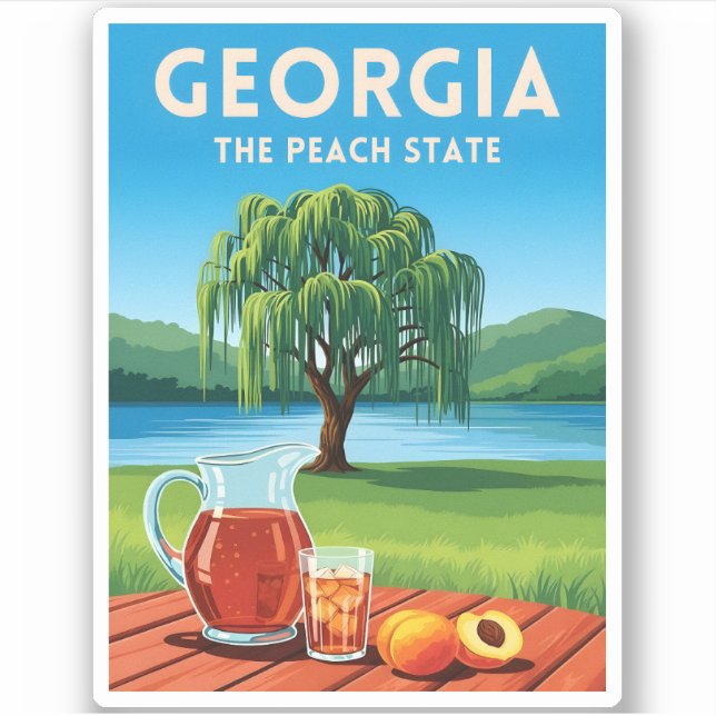 Vintage Travel Georgia Peach State Retro Scenic (Front)