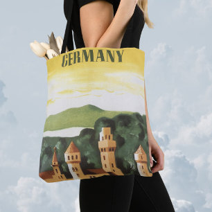 Vintage Travel, German Castle, Bavaria Germany Tote Bag