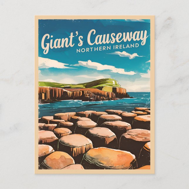 Vintage Travel Giant's Causeway Northern Ireland Postcard (Front)