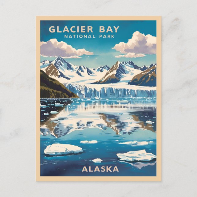 Vintage Travel Glacier Bay National Park Alaska Postcard (Front)