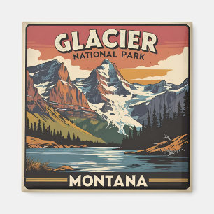 Vintage Travel Glacier National Park Montana Magnet