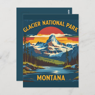 Vintage Travel Glacier National Park Montana Postcard