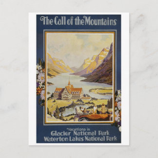 Vintage Travel - Glacier National Park Postcard