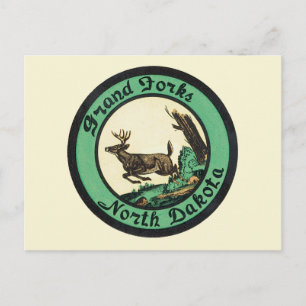 Vintage Travel, Grand Forks, North Dakota Postcard