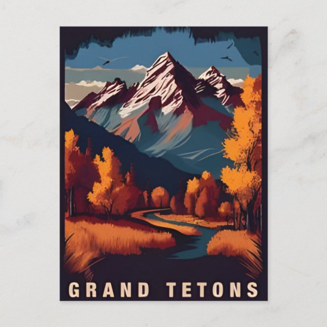 Vintage travel Grand Teton National Park Wyoming Postcard (Front)