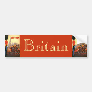 Vintage Travel, Great Britain England, Royal Guard Bumper Sticker