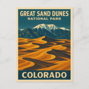 Vintage Travel Great Sand Dunes National Park Postcard