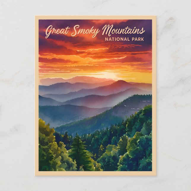 Vintage Travel Great Smoky Mountains National Park Postcard (Front)