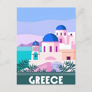 Vintage Travel Greece Santorini Athens Crete Postcard