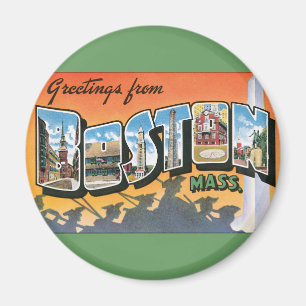 Vintage Travel Greetings from Boston Massachusetts Magnet