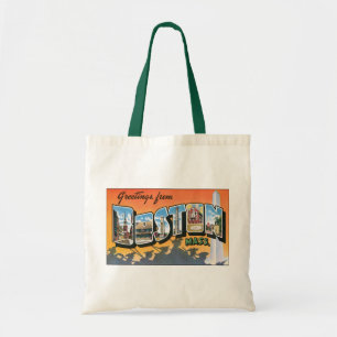 Vintage Travel Greetings from Boston Massachusetts Tote Bag