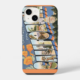Vintage Travel, Greetings from California Poppies iPhone 14 Case