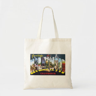 Vintage Travel Greetings from Hollywood California Tote Bag