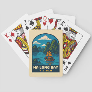 Vintage Travel Ha Long Bay Vietnam Retro Scenic Playing Cards