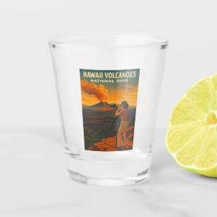 Vintage Travel Hawaii Volcanoes National Park Shot Glass