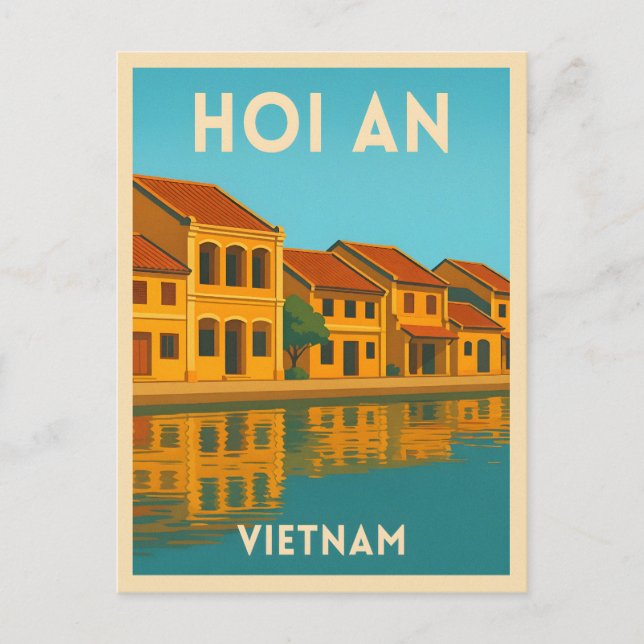 Vintage Travel Hoi An Vietnam Retro Scenic Postcard (Front)