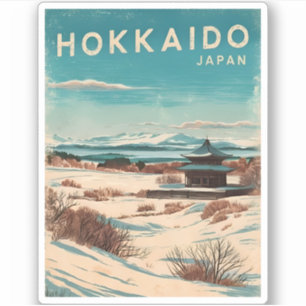 Vintage Travel Hokkaido Japan Winter Retro Scenic