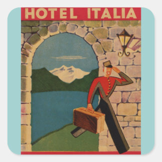 Vintage Travel - Hotel Italia Square Sticker