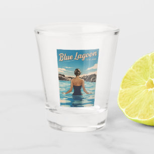 Vintage Travel Iceland Blue Lagoon Retro Scenic Shot Glass