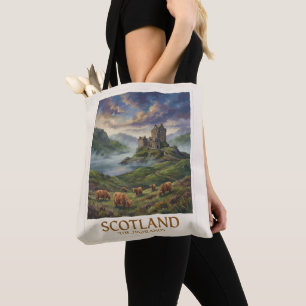 Vintage Travel Image of the Scottish Highlands Tote Bag