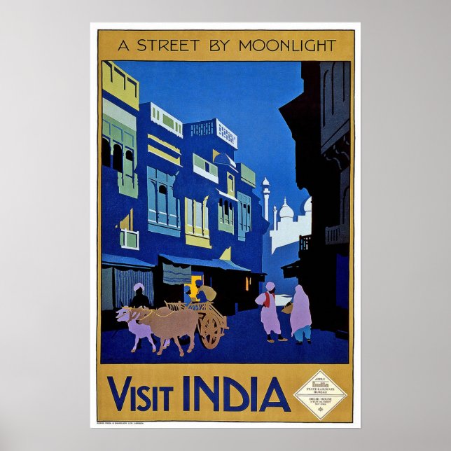 Vintage travel, India Poster (Front)