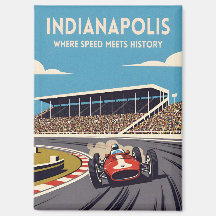 Vintage Travel Indianapolis Indiana Retro Racing