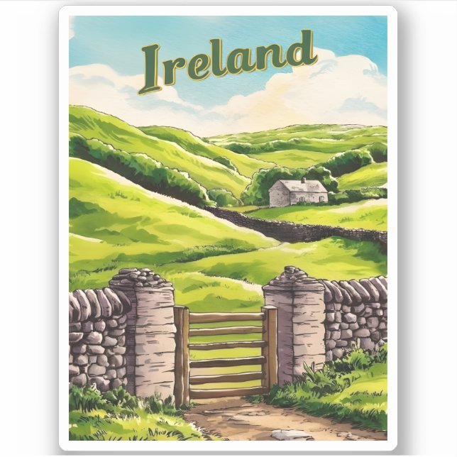 Vintage Travel Ireland Countryside Retro Scenic (Front)