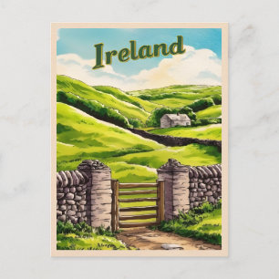 Vintage Travel Ireland Countryside Retro Scenic Postcard