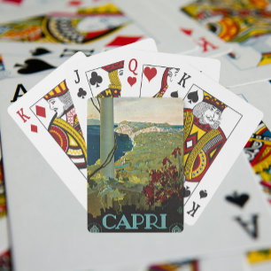 Vintage Travel, Isle of Capri, Italy Italia Coast Playing Cards
