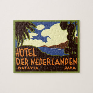 Vintage Travel Jakarta Indonesia Hotel Nederlanden Jigsaw Puzzle