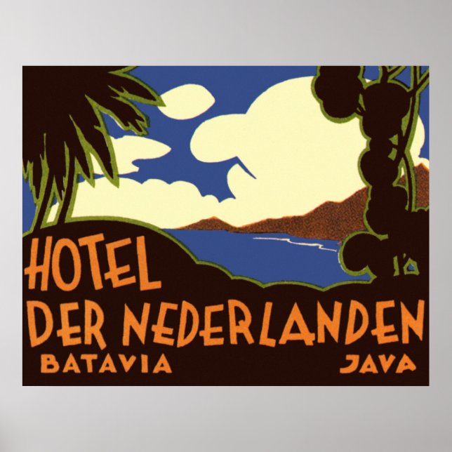 Vintage Travel Jakarta Indonesia Hotel Nederlanden Poster (Front)