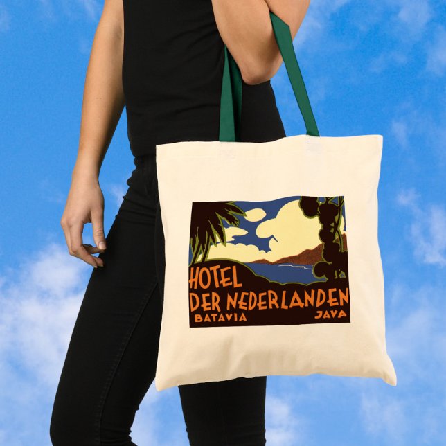 Vintage Travel Jakarta Indonesia Hotel Nederlanden Tote Bag (Creator Uploaded)
