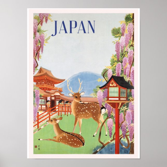 Vintage Travel Japan by Railways Poster (Front)