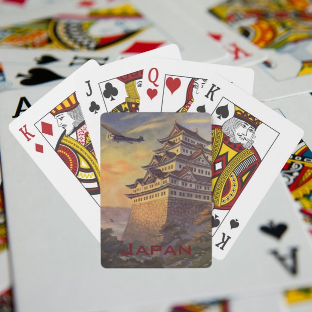 Vintage Travel Japan, Japanese Pagoda Aeroplane Playing Cards (Creator Uploaded)