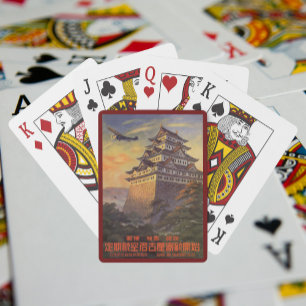 Vintage Travel Japan, Japanese Pagoda Aeroplane Playing Cards
