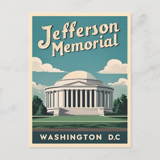 Vintage Travel Jefferson Memorial Washington DC Postcard (Front)
