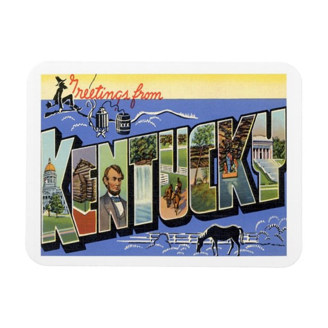 Vintage travel Kentucky Magnet (Horizontal)
