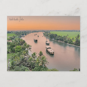 vintage travel kochi kerala India cochin city Postcard