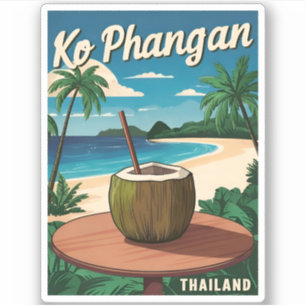 Vintage Travel Koh Phangan Thailand Retro Graphic