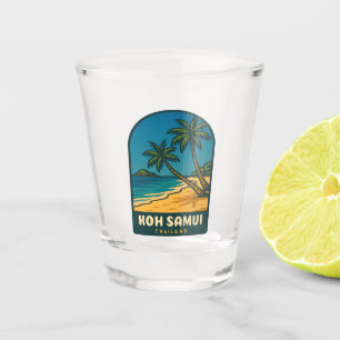 Vintage Travel Koh Samui Thailand Retro Beach Shot Glass