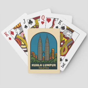 Vintage Travel Kuala Lumpur Malaysia Retro Style Playing Cards