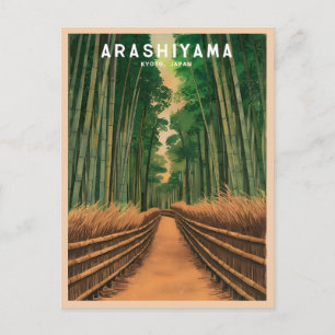 Vintage Travel Kyoto Arashiyama Bamboo Forest  Postcard