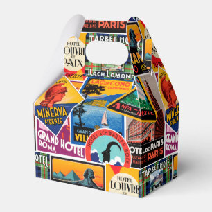 Vintage Travel Labels Favour Box