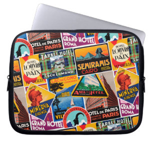 Vintage Travel Labels Laptop Sleeve