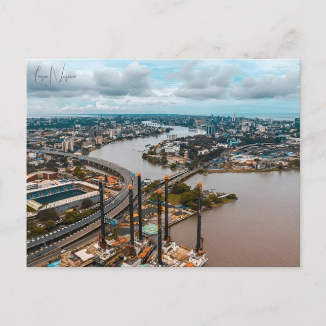 vintage travel Lagos Nigeria city retro  Postcard (Front)