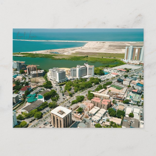 vintage travel Lagos Nigeria city retro  Postcard (Front)