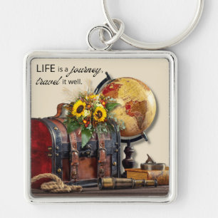 Vintage Travel   Life is a journey Keychain